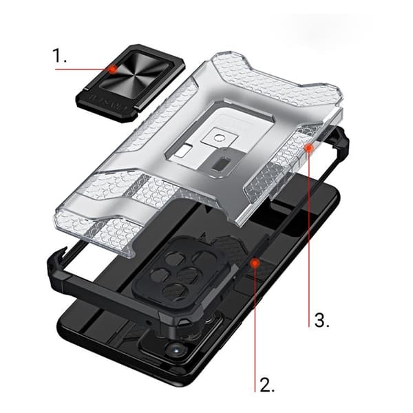 Crystal Ring Kickstand Skal Galaxy A72 4G - Punainen Röd