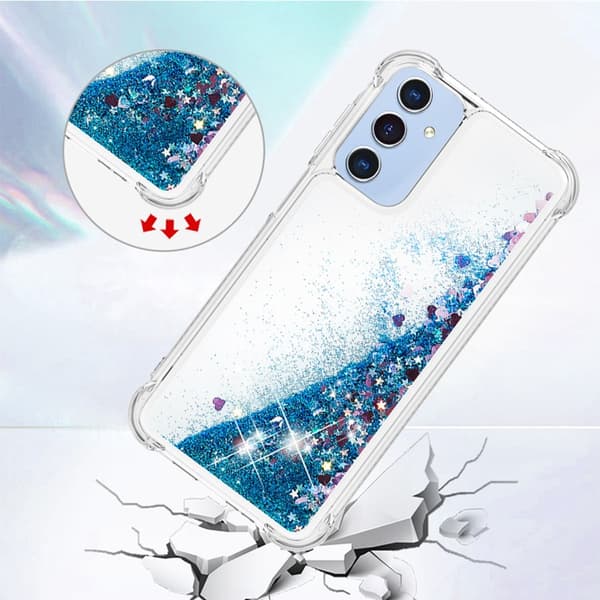 Mobilskal till Galaxy A17/A26 Glitter Quicksand TPU - Blå Blå