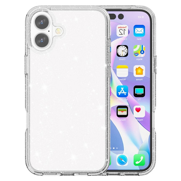 AMORUS Mobilskal till iPhone 17 Shockproof - Glitter Vit Vit