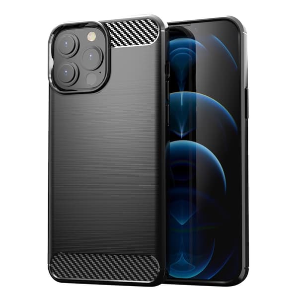 Carbon Flexible Skal iPhone 13 Pro Max - Musta Black