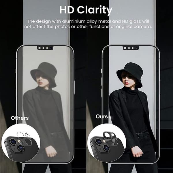 ENKAY iPhone 14/14 Plus Kameralinsskydd i Härdat glas - Silver Silver