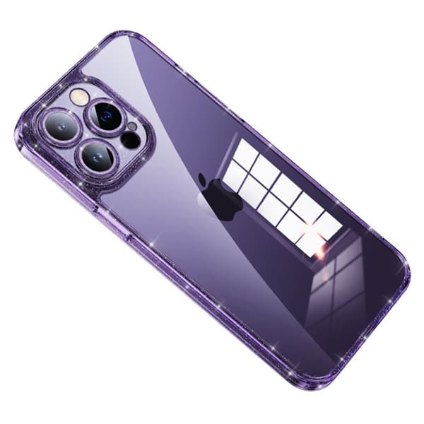 SULADA Mobilskal till iPhone 13 Pro Max Tempererat Glas + TPU Glitter Lila