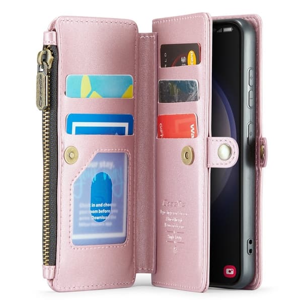 CASEME Plånboksfodral Konstläder för Samsung Galaxy S23 - Rosa