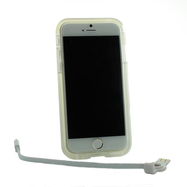 Connect Flash Light Skal med inbyggd USB-kabel till iPhone 6 / 6S  - Vit Vit