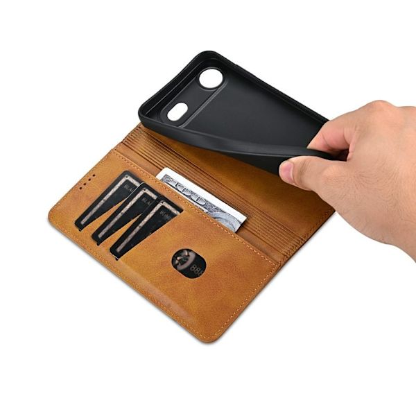AZNS iPhone Air Plånboksfodral Konstläder - Brun