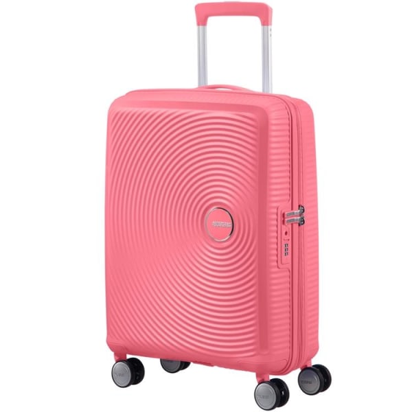 American Trourister Suitcase Soundbox 55 Exp - vaaleanpunainen
