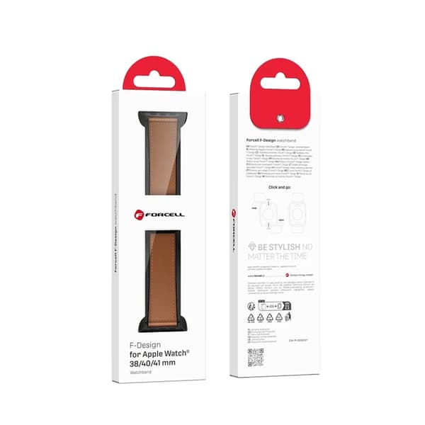 Forcell Apple Watch (38/40/41) Armband Läder - Brun Brun