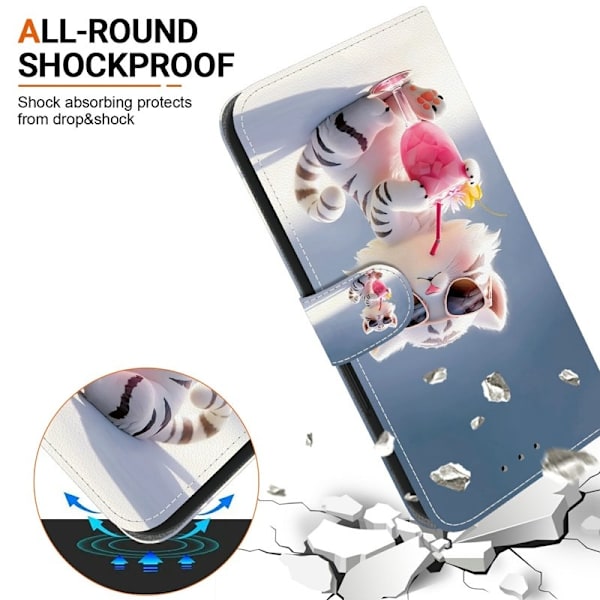 Samsung Galaxy S26 / S26 Pro Plånboksfodral Konstläder Tecknad Tiger