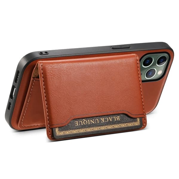 DENIOR Mobilskal till iPhone 11 Pro PU Läder + PC + TPU Kortfack - Brun