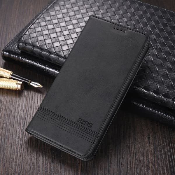AZNS Samsung Galaxy A72 Plånboksfodral Konstläder - Svart