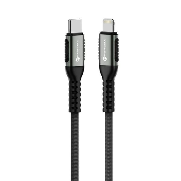 Forcell Kabel USB-C Till Lightning 27W 1.2m - Svart Black
