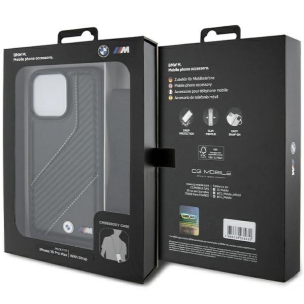 BMW iPhone 15 Pro Max Halsbandsskal M Edition Carbon Stripe