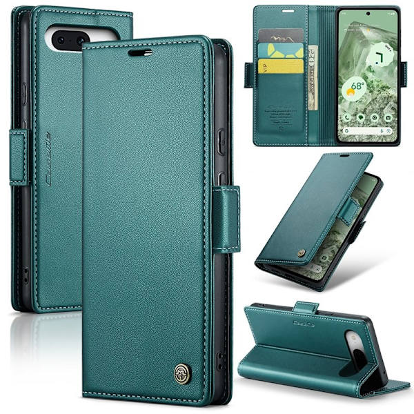 CASEME Plånboksfodral Konstläder för Google Pixel 8a - Grön