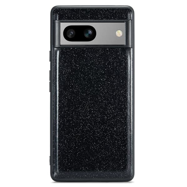 DG.MING Mobilskal till Google Pixel 7a Glitter PU Läder TPU Svart