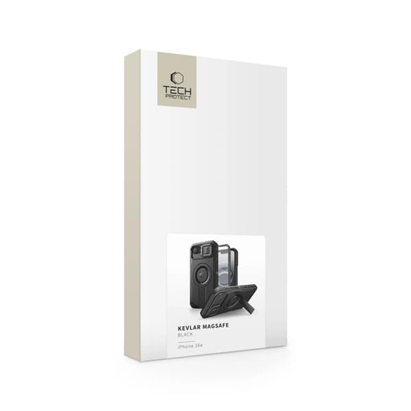 Tech-Protect Telefontaske til iPhone 16e Magsafe Kevlar - Sort Svart