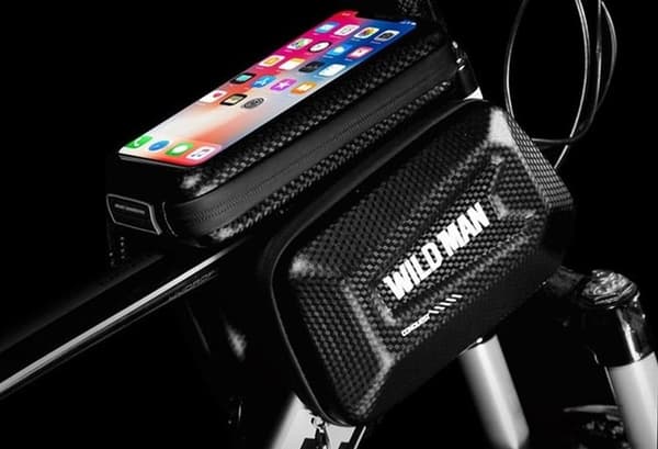 WildMan Cykelrammetaske Med Lås 1.2L (4"-7") E6S - Sort Svart
