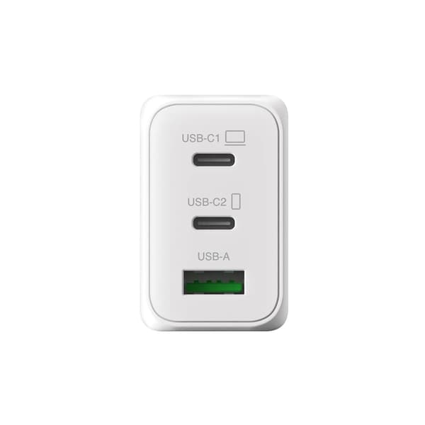 GP Väggladdare 65W GaN Inkl Reseadapter - Vit Vit