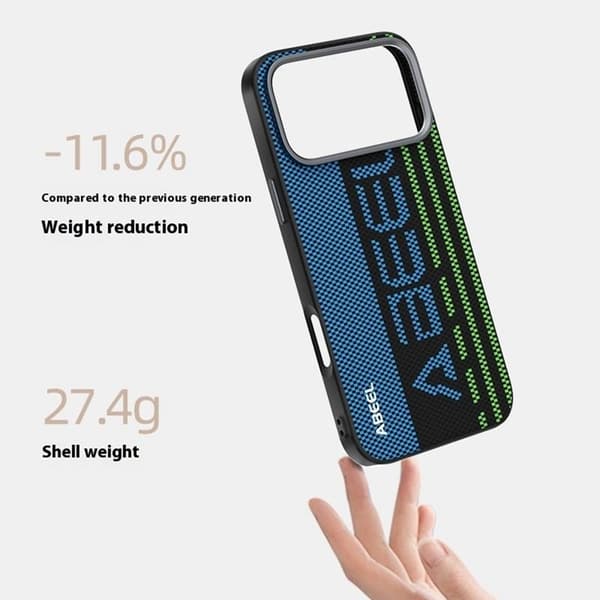 ABEEL Mobilskal till iPhone 17 Pro Max MagSafe PC TPU Läder Svart