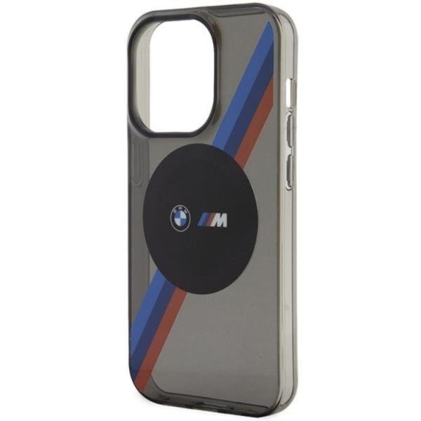 BMW iPhone 14 Pro Max Mobilcover Magsafe Tricolor Stripes - Grå