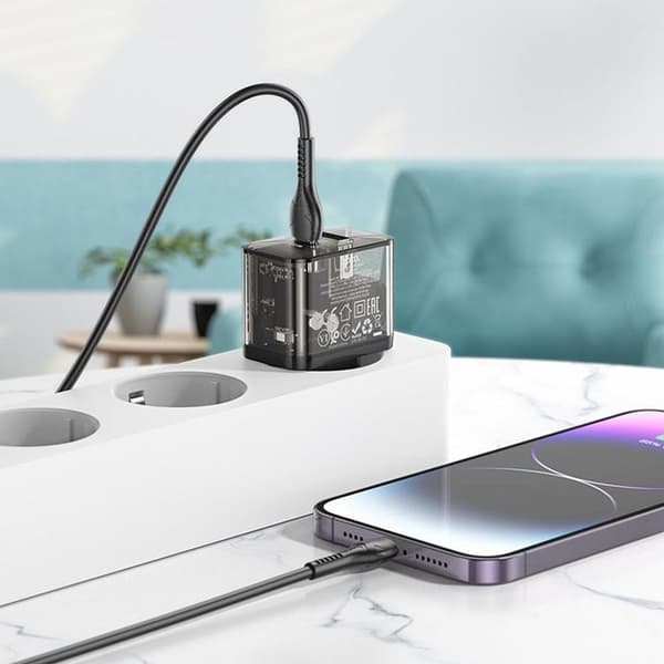 Hoco Snabbladdare PD 20W USB-A USB-C QC3.0 3A N34 - Svart