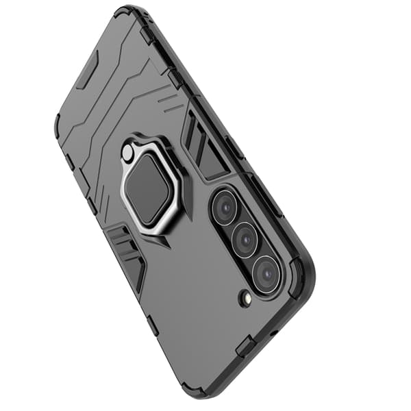 Galaxy S23 Plus -puhelimen kuori Ring Armor Magnetic Holder - Musta Black