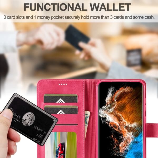 LC.IMEEKE Samsung Galaxy S24 Plånboksfodral Konstläder - Rosa