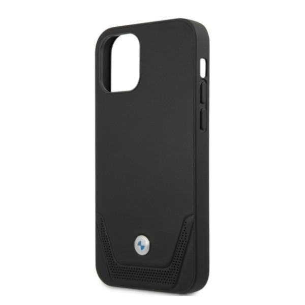 BMW nahkainen rei'itetty kotelo iPhone 12 Pro Max - musta