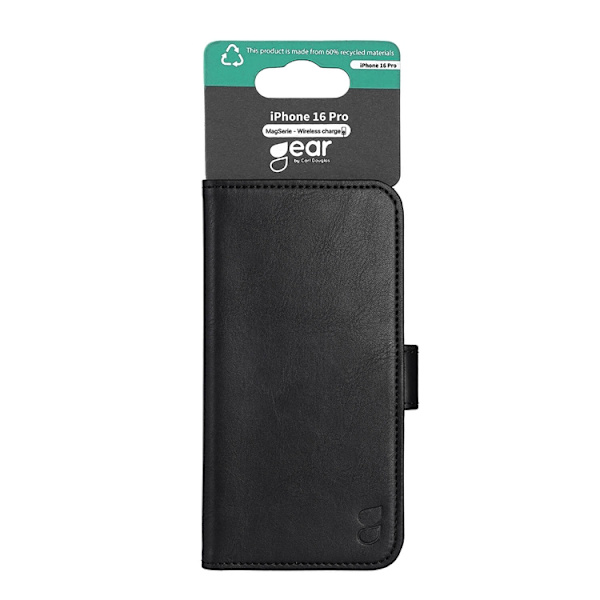 GEAR iPhone 16 Pro Plånboksfodral MagSafe - Svart Black