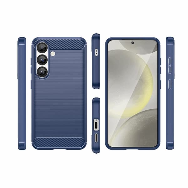 Telefontaske til Galaxy S25 Carbon Flexible - Blå Blå
