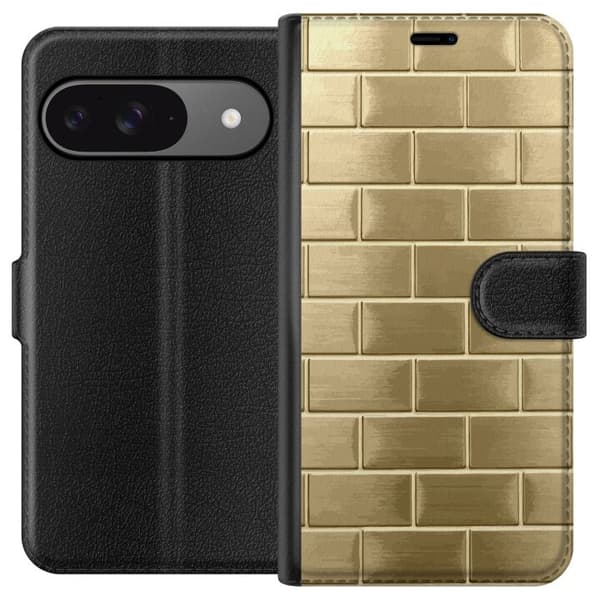 Plånboksfodral till Google Pixel 9 Pro med Gyllene Murstenar
