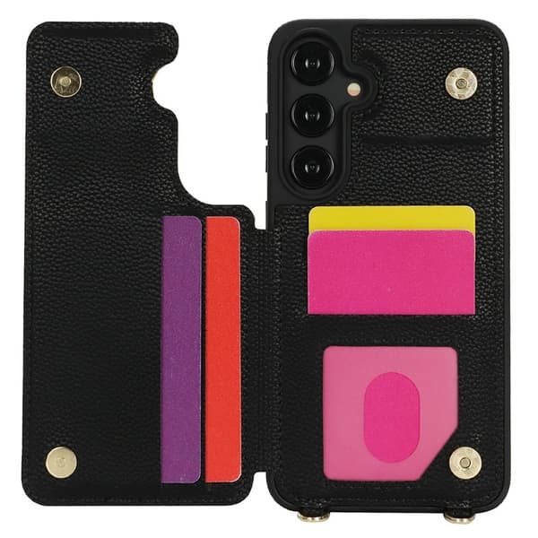 Samsung Galaxy A35 5G Skal PU+TPU Med Kortfack Ställ - Svart