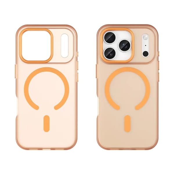 Mobilskal till iPhone 17 Pro MagSafe Matte Vit - Orange Orange