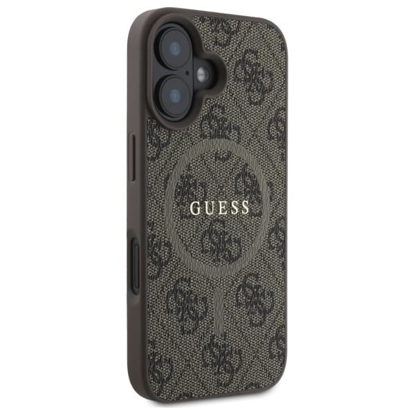 Guess telefontaske til iPhone 16 MagSafe 4G Ring Classic - Brun