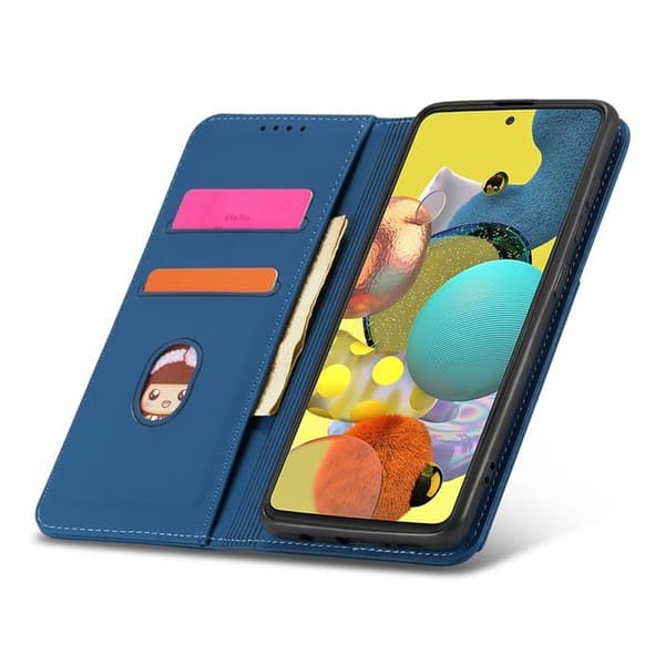 Galaxy A12 5G (2020/2021) Lompakkokotelo Magnet Stand - Sininen Blå