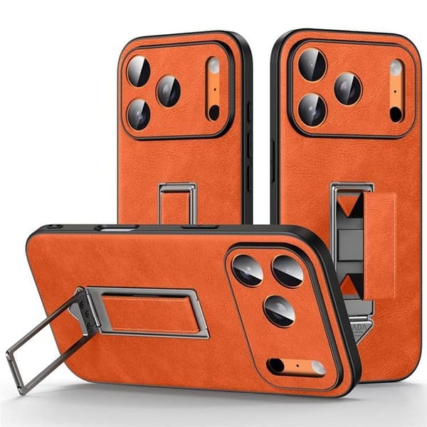 SULADA Mobilskal till iPhone 16 Pro Kickstand med Fingerrem - Orange Orange