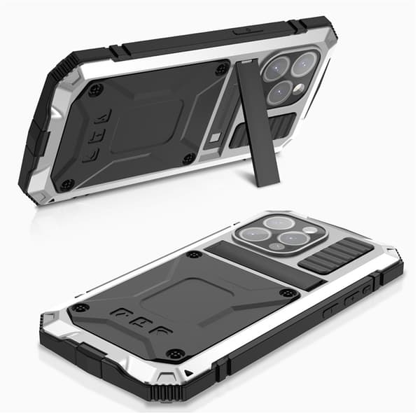 R-JUST Mobilskal till iPhone 15 Pro med Härdat Glas - Silver Silver