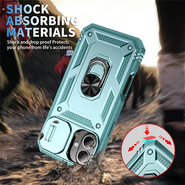 Mobilskal till iPhone 17 Slide Camshield Kickstand - Grön Grön
