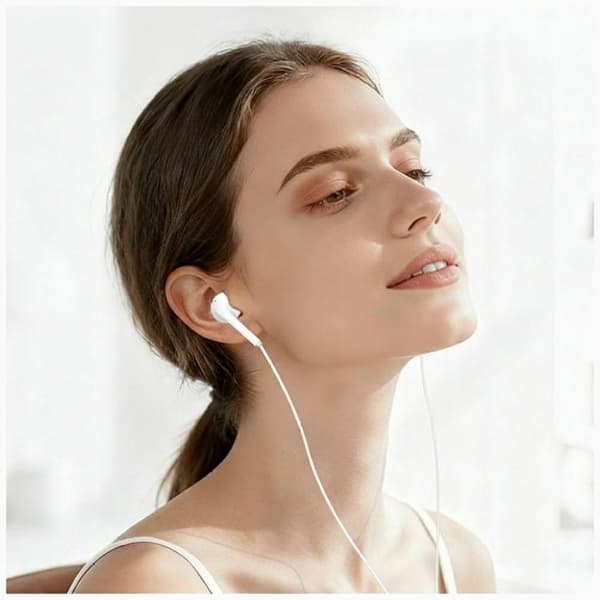 USAMS In-Ear Stereo Hörlurar USB-C 1.2m EP-50 - Vit Vit