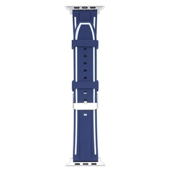 Beline Apple Watch (38/40/41mm) Armband Solid Silikon - Marinblå/Vit