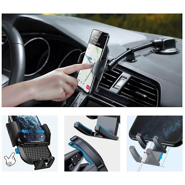 Joyroom Long Arm Dashboard Car Mount - Svart Svart