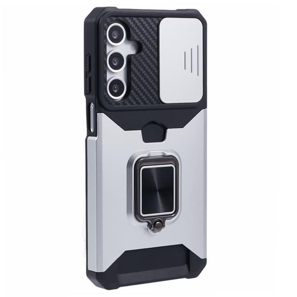 Mobilskal för Samsung Galaxy S26 Plus Kickstand PC + TPU - Silver