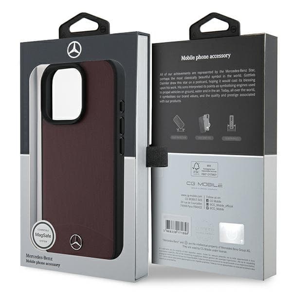 Mercedes Mobilskal till iPhone 16 Pro MagSafe Textured Plain Läder