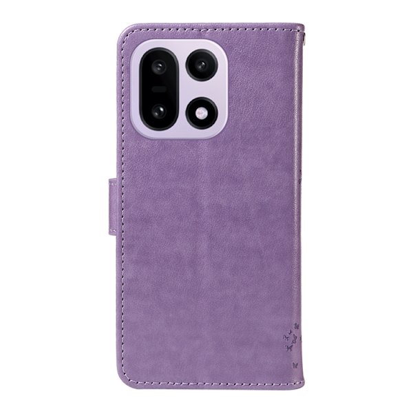 OnePlus 15 5G Plånboksfodral Cat Tree Pattern Konstläder Lila