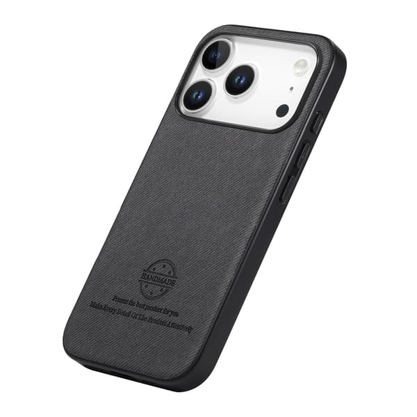 Mobilskal till iPhone 17 Pro Trasa Läder - Svart Svart
