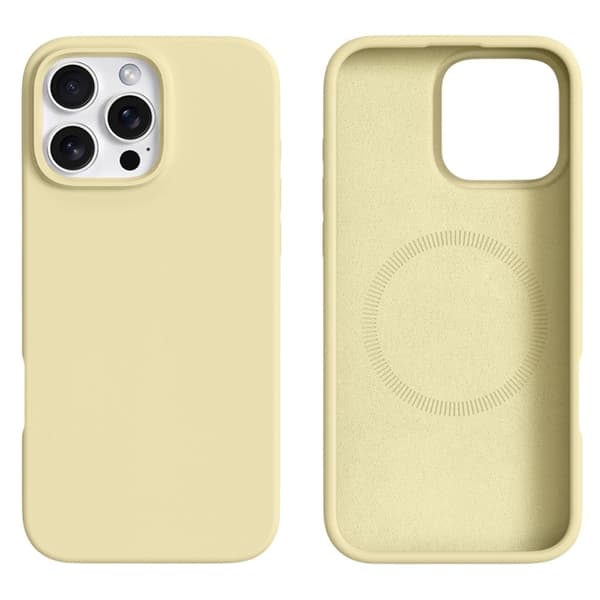 Mobilskal till iPhone 16 Pro Max MagSafe Silikon Liquid - Gul Gul