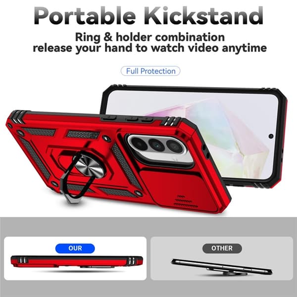 Mobilskal till Galaxy A36/A56 Kickstand PC + TPU - Röd Röd