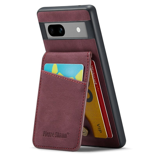 FIERRE SHANN Google Pixel 8a Fodral RFID-Skydd PU+TPU - Röd
