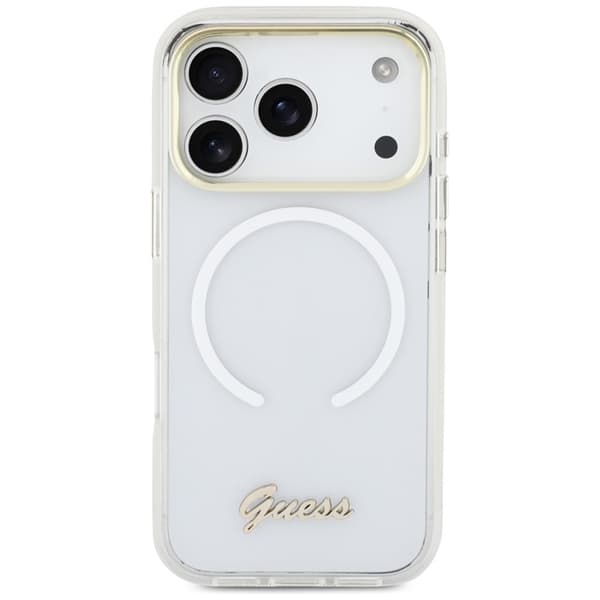 Guess Mobilskal Til iPhone Air MagSafe IML Gradient Script Metal - Hvid Vit