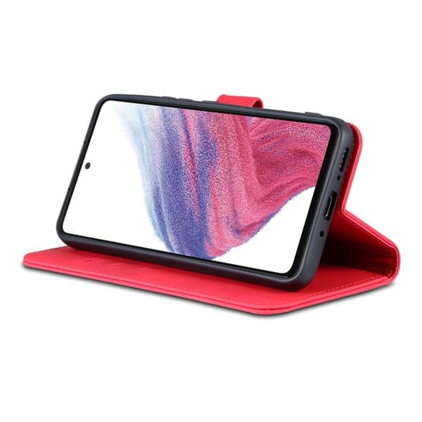 AZNS Samsung Galaxy A34 5G Plånboksfodral Konstläder - Röd
