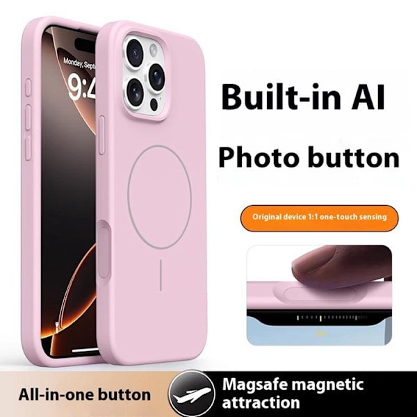Mobilskal till iPhone 16 Pro Max MagSafe Liquid Silikon Microfiber - Rosa Rosa